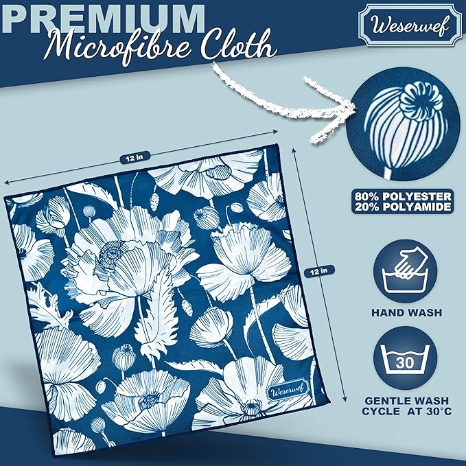 WESERWEF Design Microfiber Glasses Cleaning Cloth – Premium Cleaning Cloth - Image 2