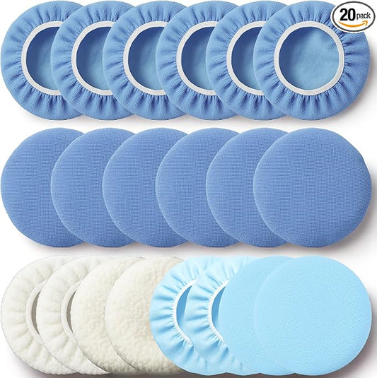 20 Pack Buffing Pads, Polishing Pad Covers, Microfiber & Wool by Unknown