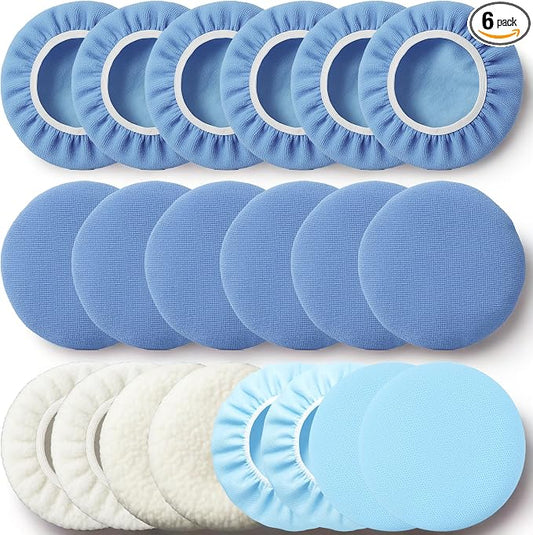 6 Pack Buffing Pads, Polishing Pad Covers, Microfiber & Wool by Unknown