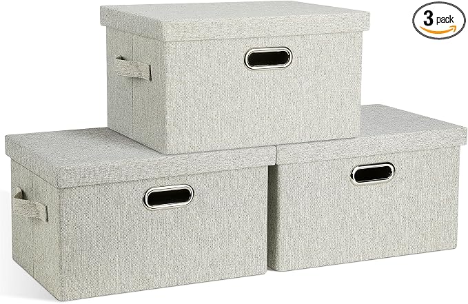 Medium 15" 21 Quart Collapsible Stackable Storage Bins by GraciadecoStorage