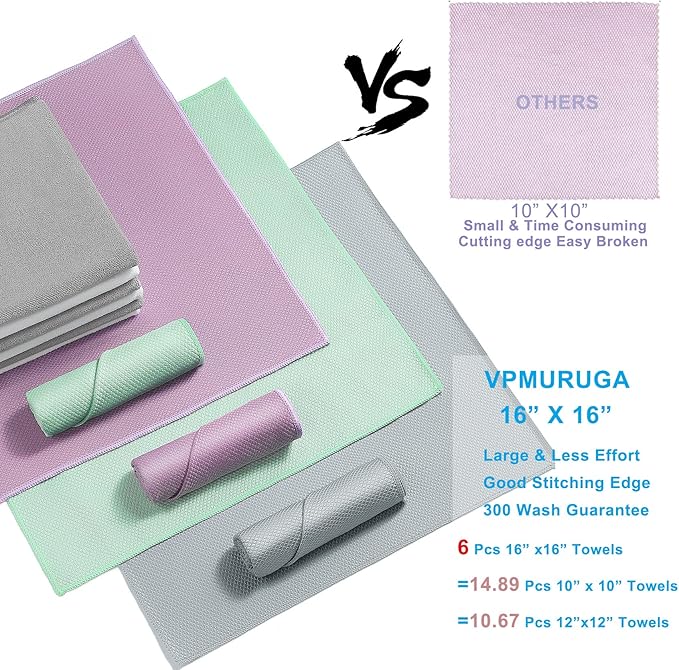 Streak Free Lint Free Microfiber Window Cleaning Cloth, Best Glass Car Shiny - Image 4