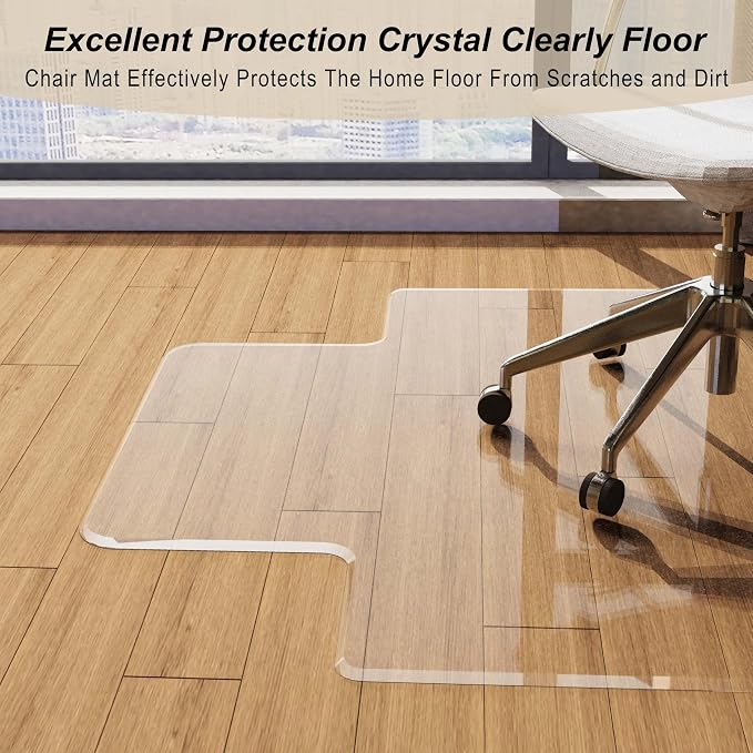 Beveled Edge Irregular Office Chair Mat - Image 3