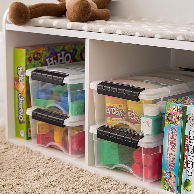 IRIS USA 6 Quart Stackable Plastic Storage Bins - Image 5
