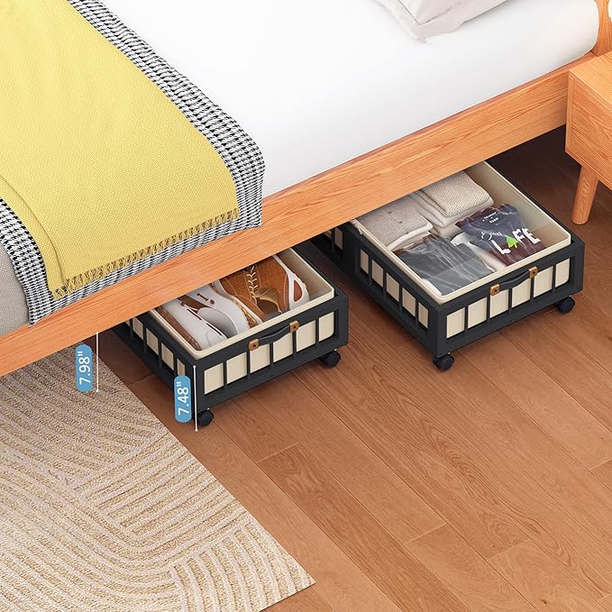 efluky 2-Pack Bamboo Under Bed Storage Containers - Image 7