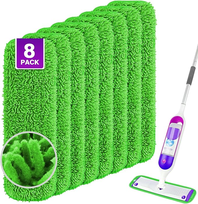 Reusable Mop Pads for Swiffer PowerMop, 8 Pack Microfiber Mop Pad Refill by Unimade