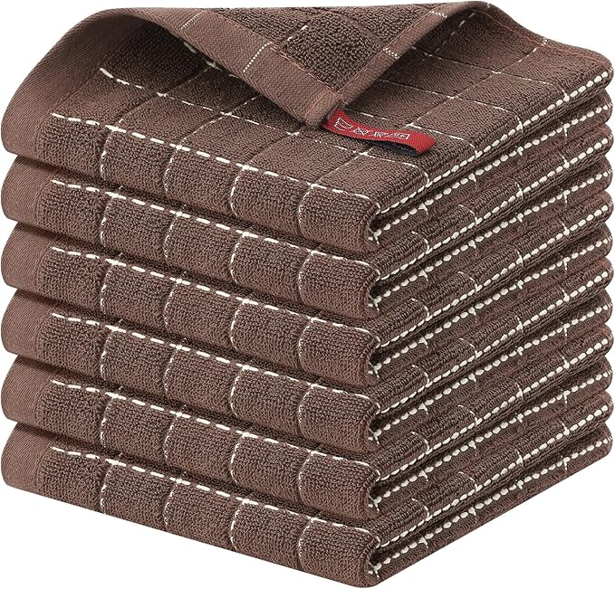 Homaxy 100% Cotton Terry Kitchen Dish Cloths, Ultra Soft and Absorbent Dish by Homaxy