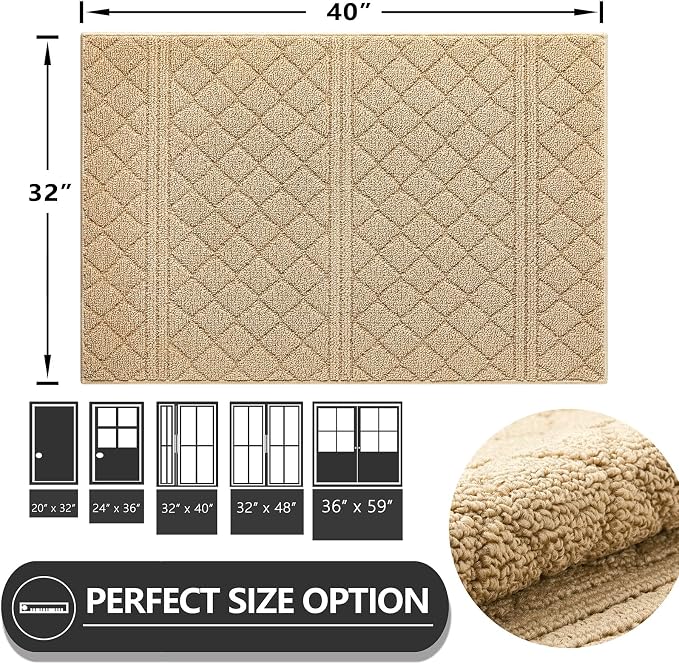 REFETONE Indoor Doormat, Front Back Door Mat 32"x40" Absorbent Rubber Backing - Image 2