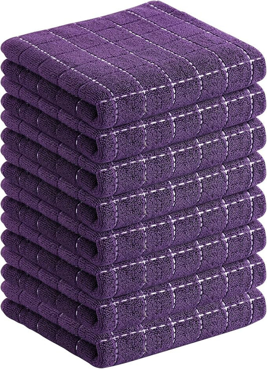 Homaxy 100% Cotton Terry Kitchen Towels, Checkered Designed, Soft and Super by Homaxy