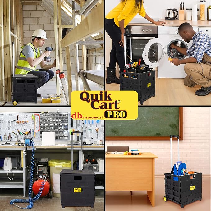 dbest products Quik Cart Pro Wheeled Rolling Crate Teacher Utility - Image 5