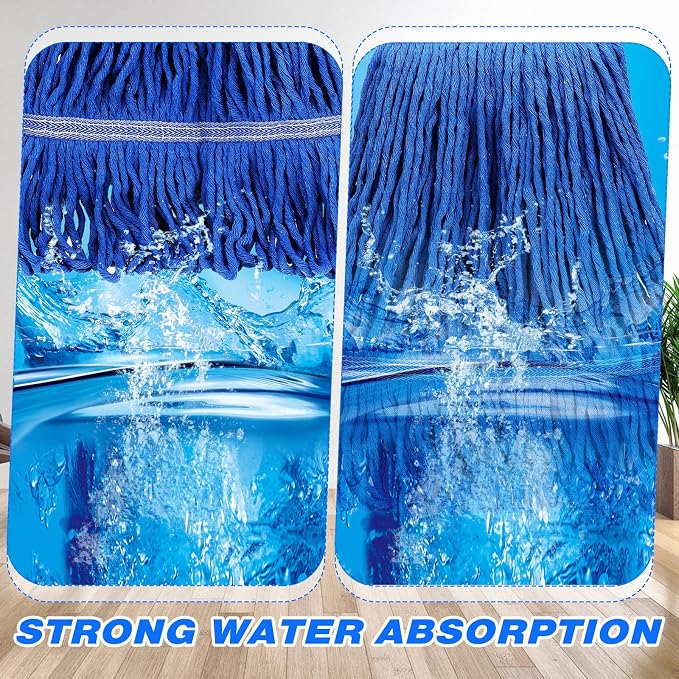 Roshtia 30 Pieces Commercial Mop Head Replacement Floor Cleaning Wet Mop Heads - Image 5