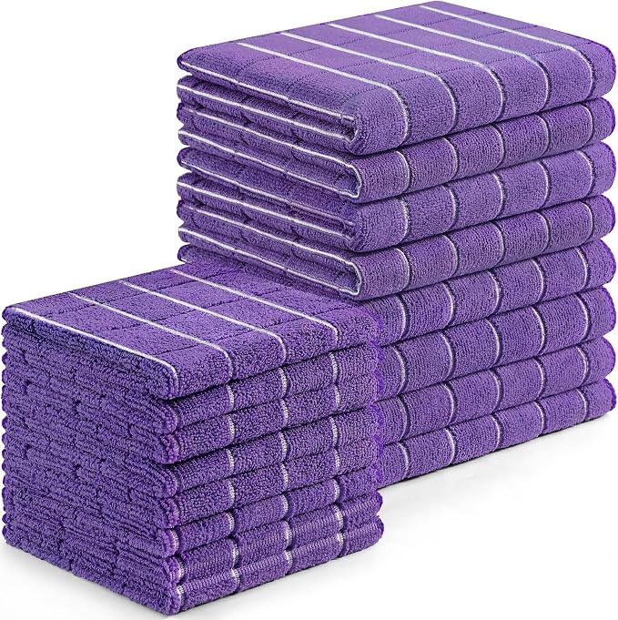 Homaxy Microfiber Kitchen Towels and Dishcloths Set, 16 Pack Soft and Absorbent by Homaxy