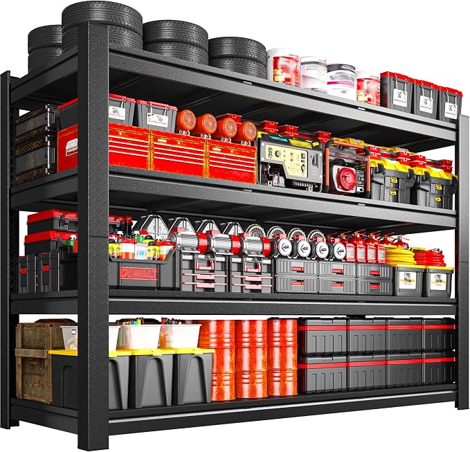 2500LBS Storage Shelves, 60.1" W Garage Shelving Heavy Duty, Adjustable Metal - Image 8