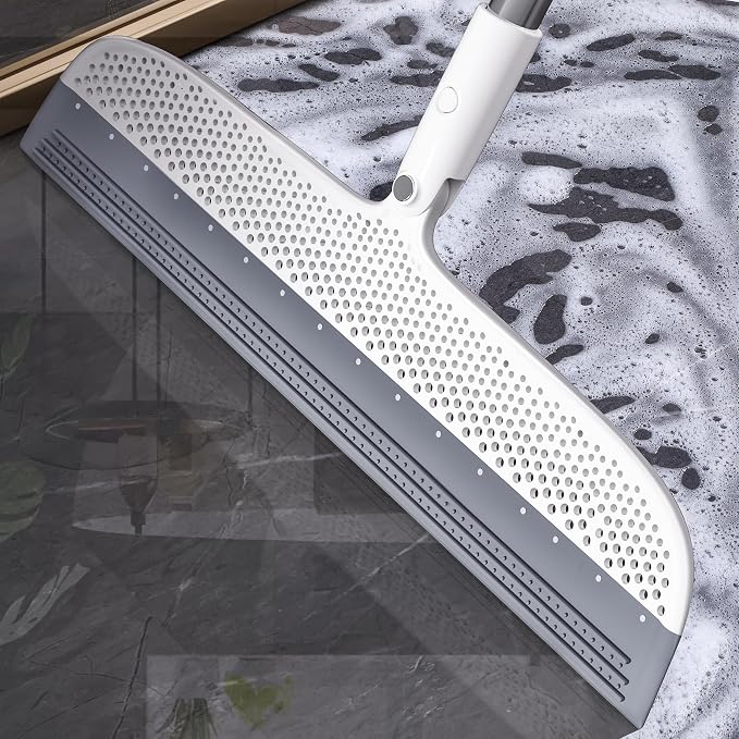 Rubber Squeegee Broom for Floors, 51.77" Long Handle Multi-Surface Magic Broom by funest