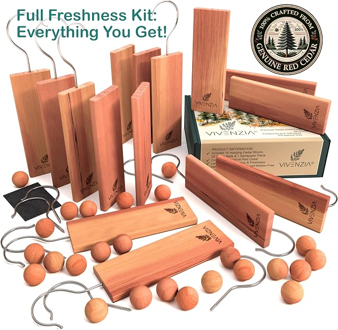 Cedar Blocks for Clothes Storage -40 pcs- Cedar Balls for Clothes Storage - Image 2