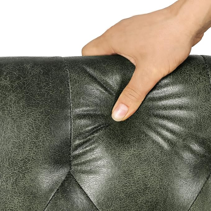 24'' Leather Ottoman with Storage Rectangle Foot Rest Ottomans Stool - Image 6