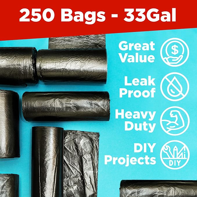 ToughBag 30-33 Gallon Trash Bags Heavy Duty, 32 x 38" Black Garbage Bags – 30+ - Image 3