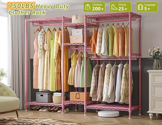 Raybee Clothing Racks for Hanging Clothes Heavy Duty Clothes Rack Load 750LBS - Image 2