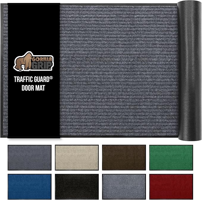 GORILLA GRIP Traffic Guard Door Mat, Heavy Duty Welcome Mats, Commercial Office by GorillaGrip