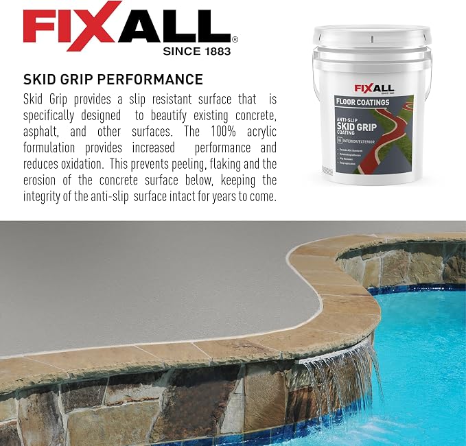 FIXALL Skid Grip Anti-Slip Coating, 5 Gallons, Exceeds ADA Standards, - Image 3
