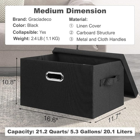 Medium 15" 21 Quart Collapsible Stackable Storage Bins - Image 2