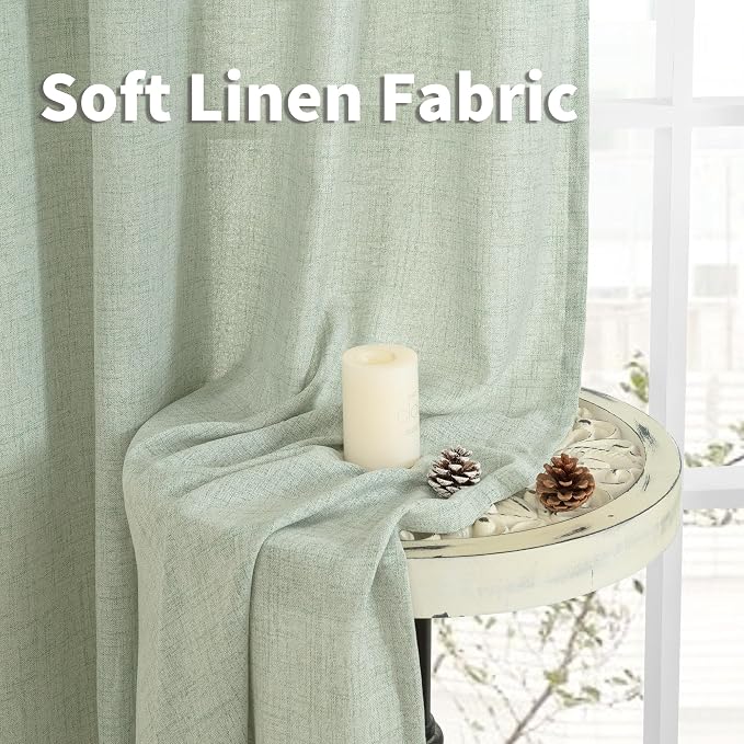 YoungsTex Sage Green Linen Curtains 78 Inches Long - Image 7