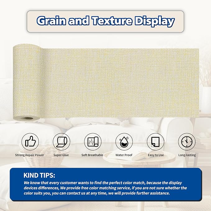 KING MOUNTAIN Linen Repair Patches, Self-Adhesive Fabric Patches, 4 X 63 inch - Image 2