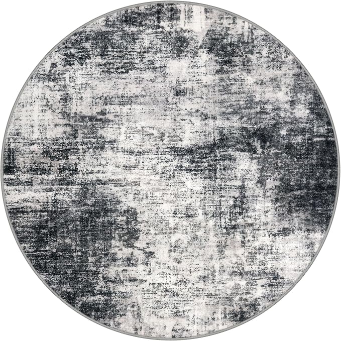 IOHOUZE Abstract Round Area Rug 6 Ft Washable Circle Rugs Large Round Rug Non - Image 9