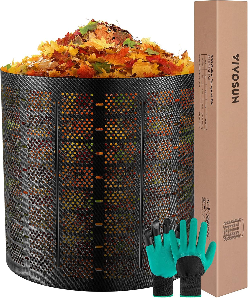 VIVOSUN 300 Gallon Outdoor Compost Bin, Expandable Composter, Easy to Setup &...
