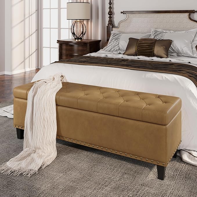 Storage Ottoman Bench, 51-Inch Large Storage Bench - Image 3