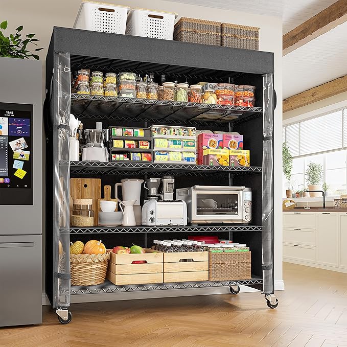 REIBII 45''W Storage Shelves Waterproof Metal Shelving Cover Dustproof Wire - Image 2