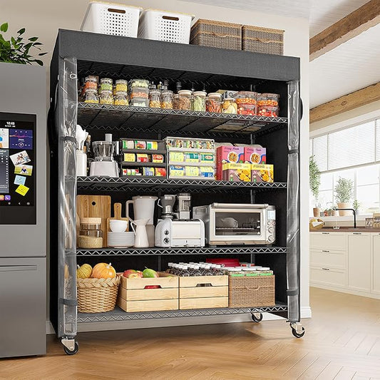 REIBII 45''W Storage Shelves Waterproof Metal Shelving Cover Dustproof Wire - Image 2