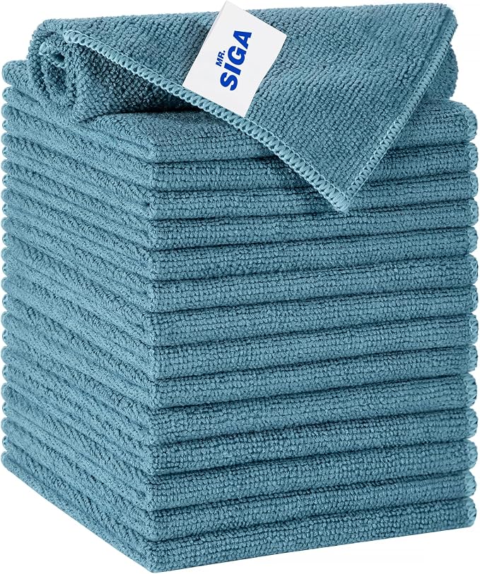 MR.SIGA Microfiber Cleaning Cloth, All-Purpose Microfiber Towels, Streak Free by MRSIGA