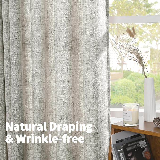 YoungsTex Dark Grey Linen Curtains 78 Inch Length - Image 5