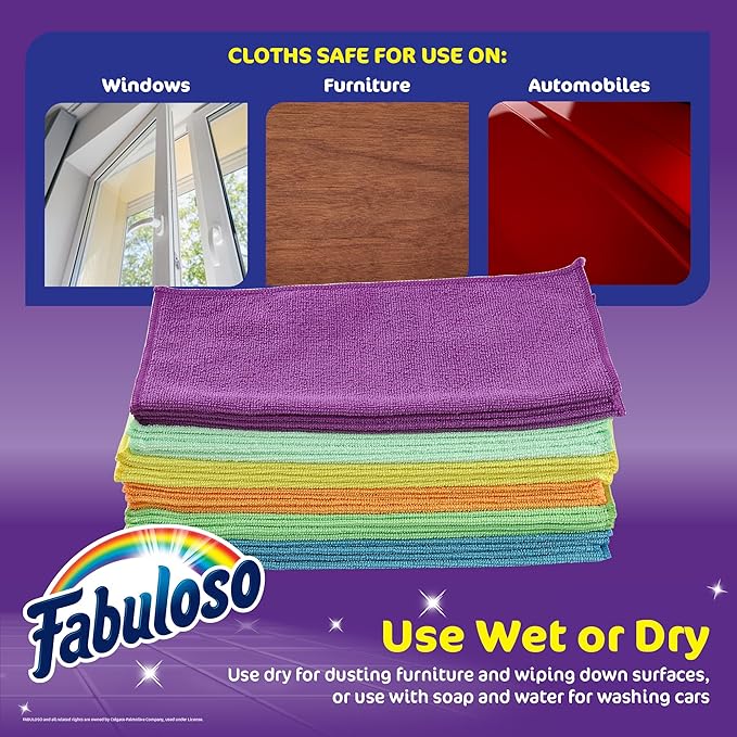 Fabuloso Microfiber Cleaning Cloths, Rainbow - Image 6