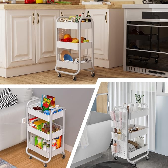 DESIGNA 3-Tier Rolling Cart, Utility Cart - Image 8