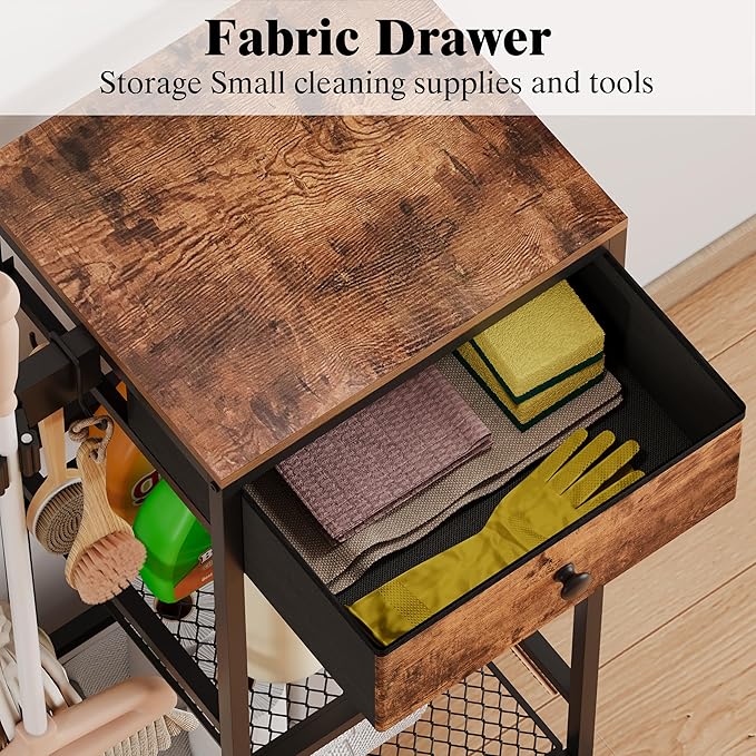 Heavy Duty Metal Cleaning Cart - Image 5