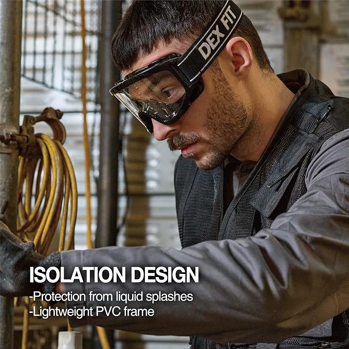 DEX FIT Protective Safety Goggles SG220B; Anti Fog & Scratch, Z87 Eye Protection - Image 6