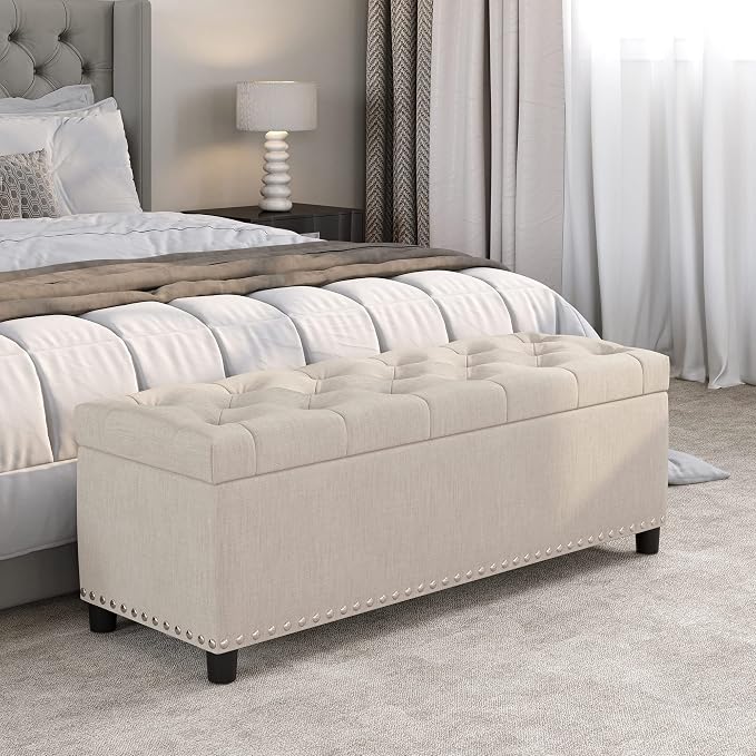 BELLEZE 47" Storage Ottoman, Storage Bench - Image 2