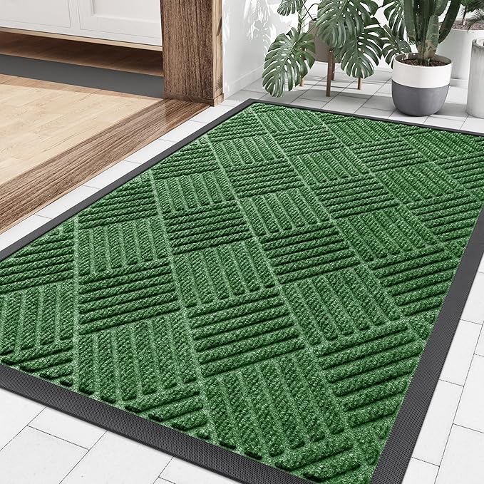 Smiry Front Door Mat Outside Entrance, Heavy Duty Outdoor Indoor Mat, Natural by Smiry