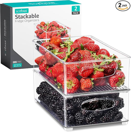 Sorbus Stackable Refrigerator Organizer Bins by Sorbus