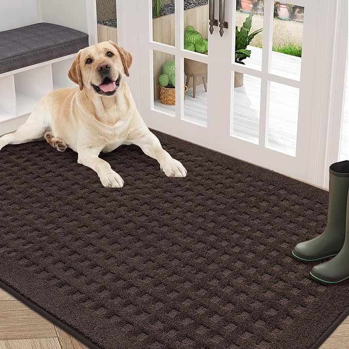 BEQHAUSE Waffle Door Mats Indoor 36"x60", Dog Mat by BEQHAUSE