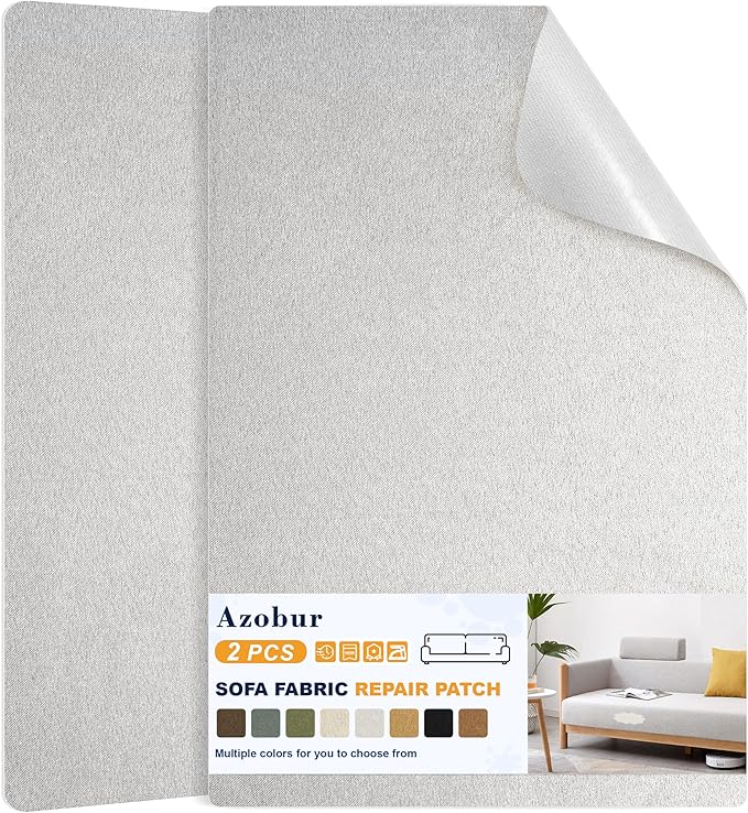 Azobur Couch Patch Repair Fabric, Microfiber Fabric, Self-Adhesive, by Azobur
