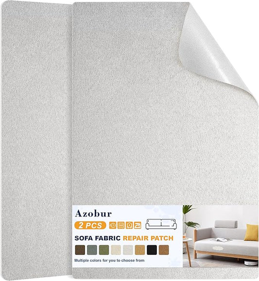 Azobur Couch Patch Repair Fabric, Microfiber Fabric, Self-Adhesive, by Azobur