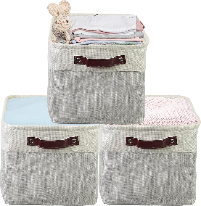SIMPLE HOUSEWARE Large Fabric Storage Bin, 3 Pack by SimpleHouseware