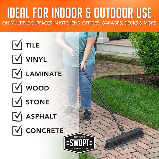 SWOPT 24” Standard Multi-Surface Push Broom Head — Indoor and Outdoor Push - Image 9