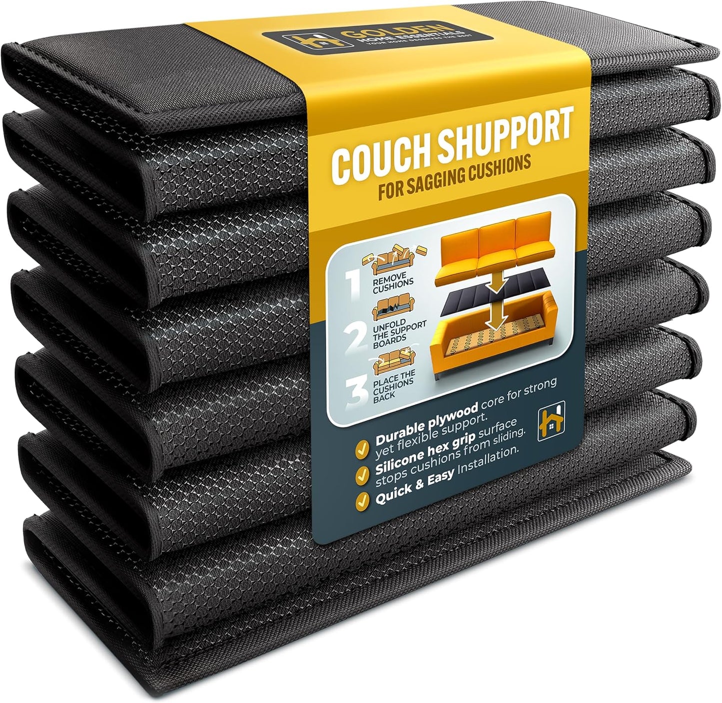 Golden Home Essentials XXXL Heavy Duty Couch Support for Sagging Cushions - 30in x 68in Extra Wide Sofa Cushion Board - 0.4in Saggy Cushion for Seat Support