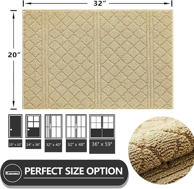 REFETONE Indoor Doormat, Front Back Door Mat 20"x32" Absorbent Rubber Backing - Image 2