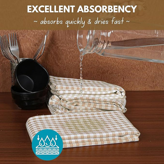 Native Fab 6 Pack Gingham Mini Check Kitchen Hand Towels Set - Image 2