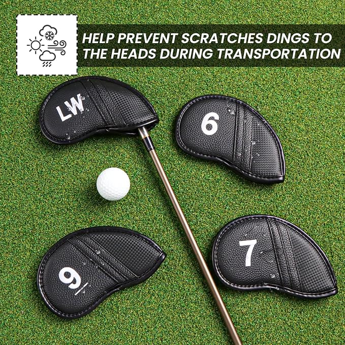 Amy Sport Golf Iron Head Covers Value 12 Pcs Set Thick Synthetic Leather - Image 6