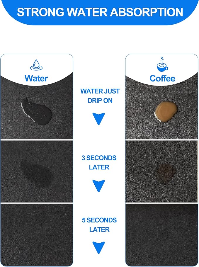 Dish Drying Mat for Kitchen Counter, Hide Stain Anti Absorbent for Kitchen - Image 2